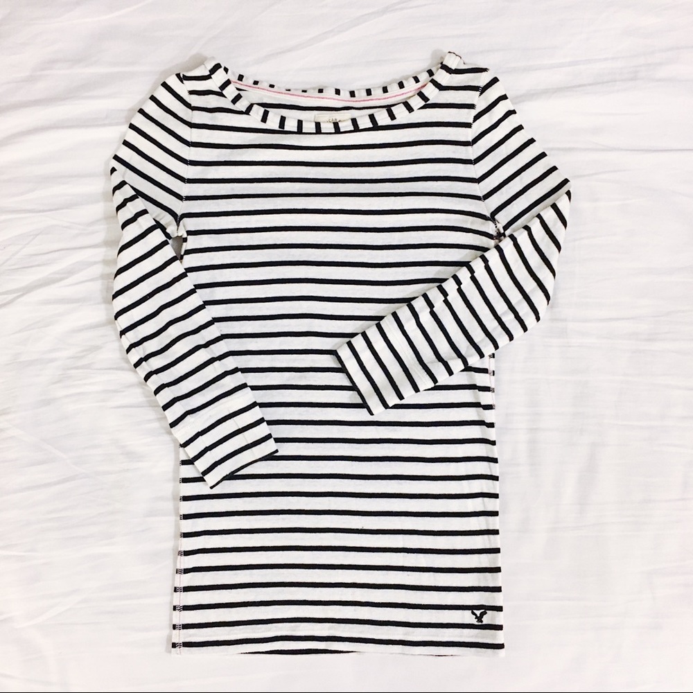 Black and white striped top